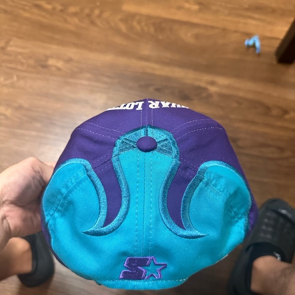 Rare Charlotte Hornets Starter NBA Fireball/Splash SnapBack Hat - Picture 6 of 9